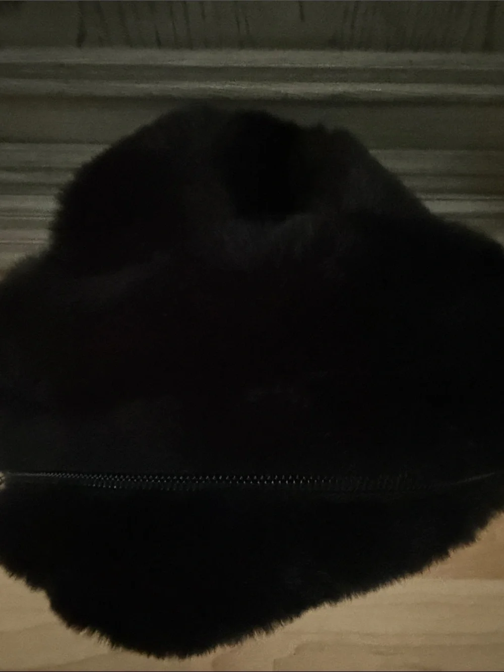 Nike Black Faux Fur Backpack with White Swoosh Accent